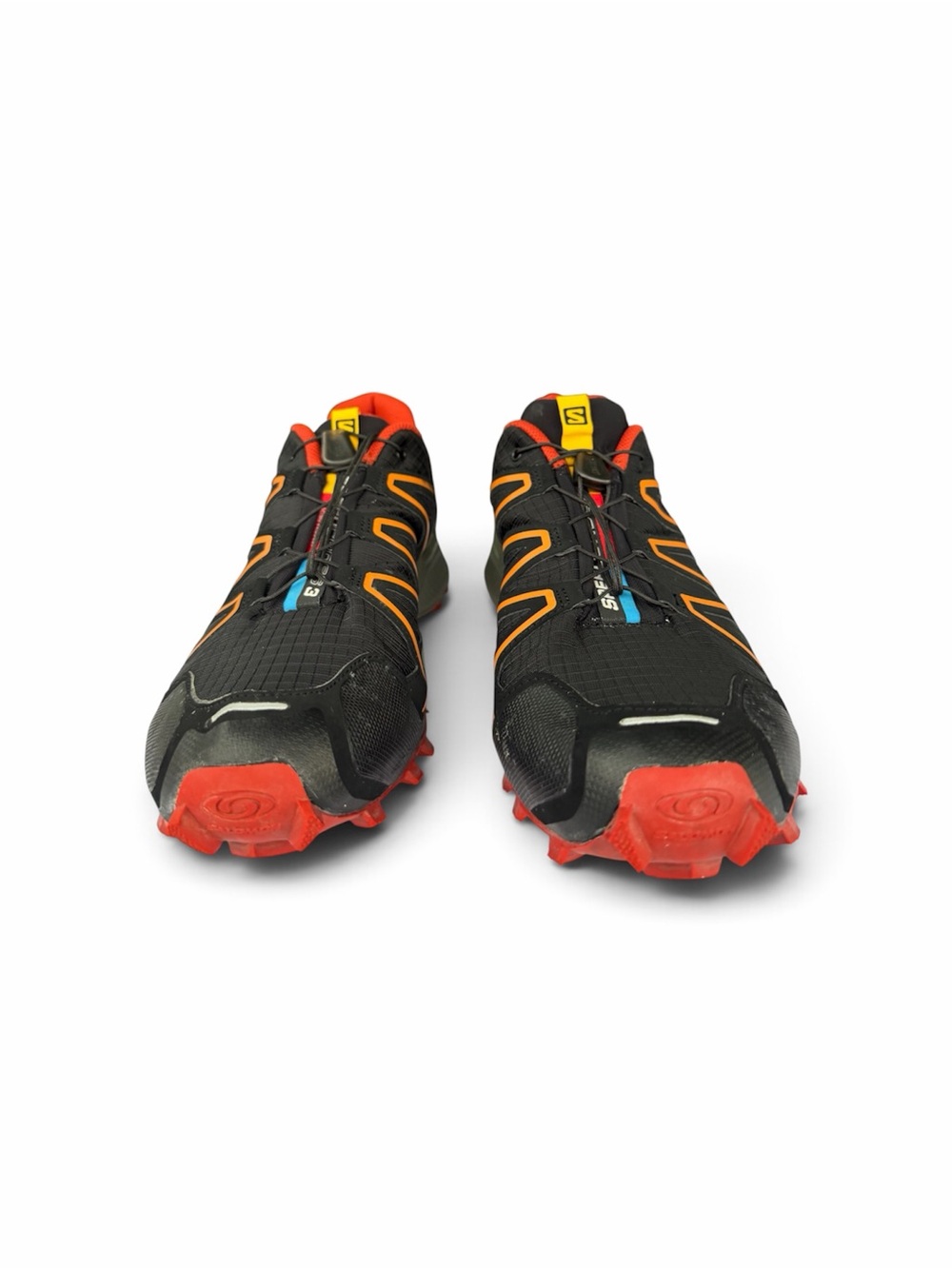 Salomon Men's Black Trail Shoes with Orange and Red Accents